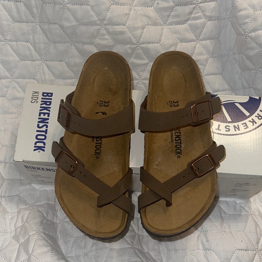 Birkenstock Mayari Kids Mocha Sandals NEW IN BOX WITH TAGS Size 33 US SIZE 2